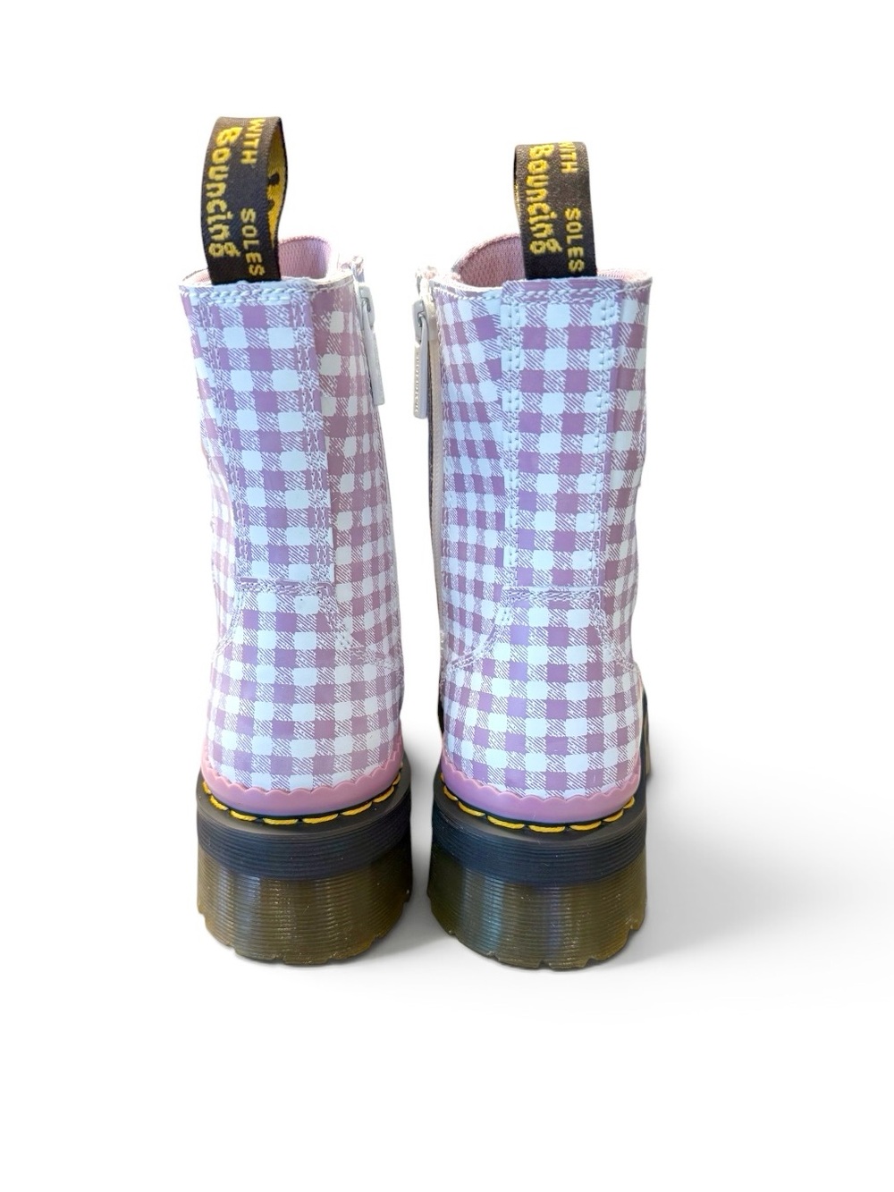 Dr. Martens Pink Gingham Jadon Heart White Dusty Rose - Picture 5 of 9